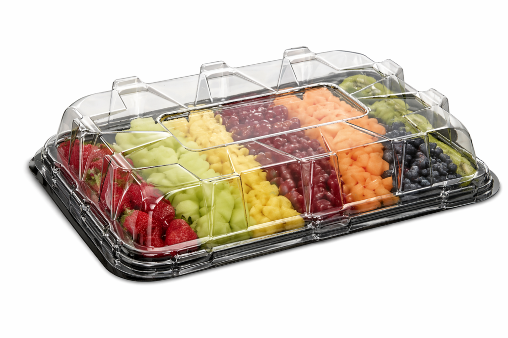 Medium Rectangular Black Platter Base – Sabert – Buffet Packaging