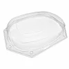 Clear deep platter lid with an oval raised centre and an angular stud-fit outer rim