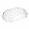 Small clear octagonal platter lid with a raised flat top and clip-on rim