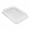 Clear large rectangular platter lid with a flat top and clip-on rim
