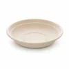 Empty round natural bagasse bowl with a wide rim