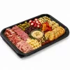 Large black rectangular platter base G0404 with a charcuterie selection