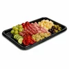 Large black rectangular platter base G0003 with buffet food