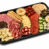 Extra large black rectangular platter base with a charcuterie selection