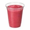 Clear 16oz rPET cup containing a pink smoothie