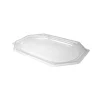 Empty clear octagonal platter base with angled corners