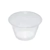 Small empty clear polypropylene portion pot
