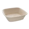 Empty deep square natural pulp catering bowl