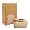 Brown window sandwich bag beside a separate clear sandwich insert