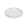 Clear round deli pot bung lid with a raised outer rim