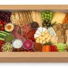 Large kraft window platter outer box displaying cheese and charcuterie