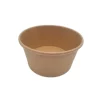 Empty 4oz brown kraft portion pot with a rolled rim