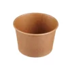 Empty 7oz brown kraft portion pot with a rolled rim