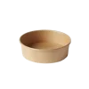 Empty 6oz brown kraft portion pot with a rolled rim