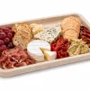 Large natural rectangular pulp platter with cheese and charcuterie