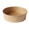 Empty 500ml round kraft deli bowl with a rolled rim