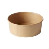 Empty 1000ml round kraft deli bowl with a rolled rim