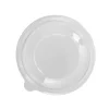 Clear round polypropylene lid for a 1300ml deli bowl