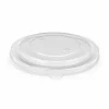 Clear round PET lid for a kraft deli bowl
