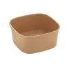 Empty deep 1200ml square kraft deli bowl with rounded corners
