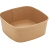 Empty 900ml square kraft deli bowl with rounded corners