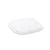 Clear square PET catering bowl lid with rounded corners and a moulded perimeter rim
